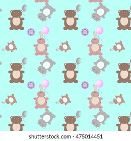 Pattern with children's toys. Vector