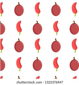 Pattern of Chili and Palm seeds. Suitable for fabric design, covers, gift wrap