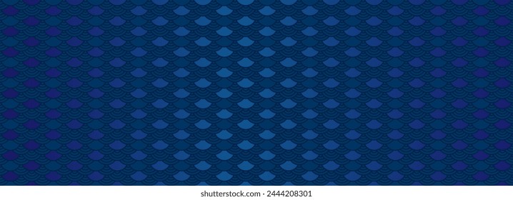 Pattern chinese seamless oriental vintage china in asia blue  background, Abstract pattern background. Vintage decorative sea elements design ancient textile china and japanese style.