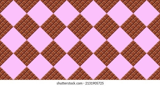 Pattern of chocolate bars against. Chocolate bar seamless pattern. Vector illustration
