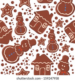 pattern with chocolate cookies Christmas