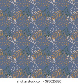 Pattern with chokeberry. Background with rowan. Pattern with berries. Autumn pattern. Pattern with currants.