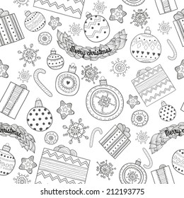 Pattern With Christmas Balls and Gifts