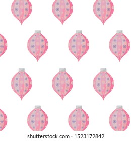 pattern of christmas balls on white background vector illustration design