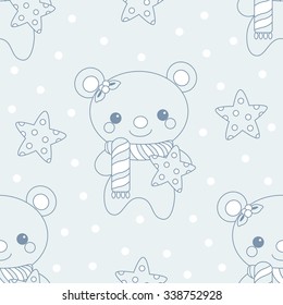 pattern Christmas Bears. vector illustration.