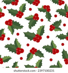 Pattern. Christmas berries. Christmas and New Year. Vector graphics