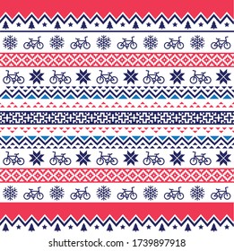 
Pattern Christmas and bikes elements 