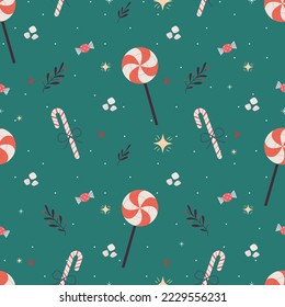 Pattern, Christmas candy pattern for print, for wrapping paper
