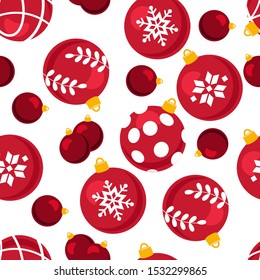 
pattern of christmas colorful red balls