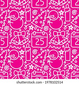 pattern of christmas day hand drawing with icons and design elements