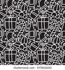 pattern of christmas day hand drawing with icons and design elements