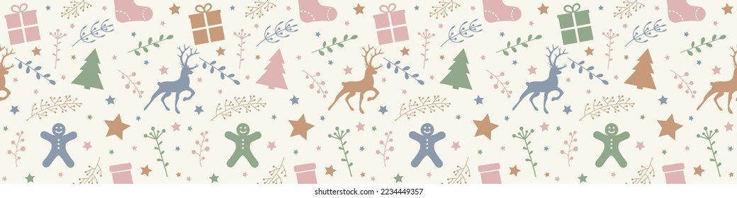 Patrón con decoraciones navideñas. Concepto de fondo de escritorio. Cartel. Vector