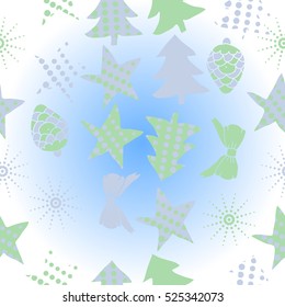  pattern of Christmas decorations,hand drawn.