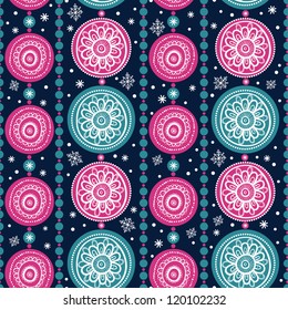 Pattern with Christmas Garlands. Seamless xmas decoration. Abstract Background.