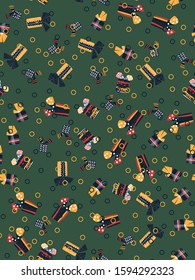 Pattern with christmas gift boxes. Beautiful present box on surface design. Wrapped beautiful scandinavian style gifts