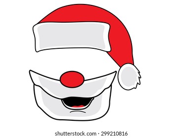 Pattern Christmas hats and beards Santa Claus