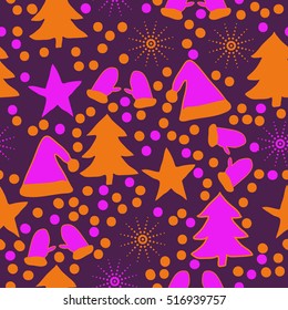 Pattern of Christmas  motifs, seamless. 
