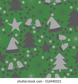 Pattern of Christmas  motifs, seamless. 