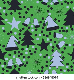 Pattern of Christmas  motifs, seamless.
