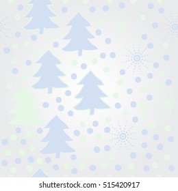 Pattern of Christmas  motifs, snow,halftone, spruce.