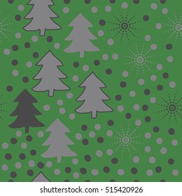 Pattern of Christmas  motifs, snow,halftone, spruce, seamless.