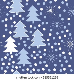 Pattern of Christmas  motifs, snow,halftone, spruce, seamless.