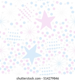 Pattern of Christmas  motifs, snow,halftone, star, seamless.