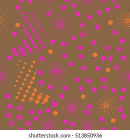 Pattern of Christmas  motifs, socks, snow,halftone, seamless.