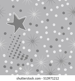 Pattern of Christmas  motifs, socks, snow,halftone, star, seamless.