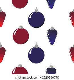 Pattern for Christmas and new year. Garlands and colored balls for the Christmas tree.