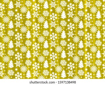Pattern for Christmas on a gold background. Beautiful pattern for a luxurious gift wrapping paper