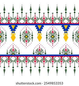 pattern with christmas ornaments. Native American tribal fabric, Ethnic vector pattern, illustration design, On white background