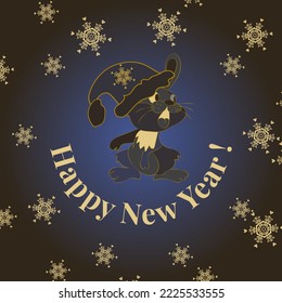  pattern for Christmas packaging, textiles,  holiday symbols illustration. postcard, wrapper or cover. Pretty rabbit