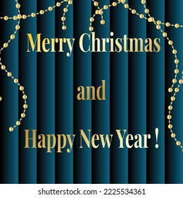 pattern for Christmas packaging, textiles,  holiday symbols illustration. postcard, wrapper or cover. garland, gold