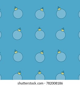 pattern christmas tree ball on a blue background