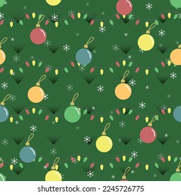 Muster-Weihnachtsbaum dekoriert mit farbenfrohen Bälle und Leuchten in Pastellfarben