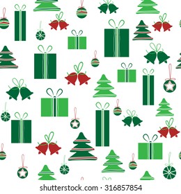 Pattern with Christmas tree. The pattern for the New Year. Christmas background.