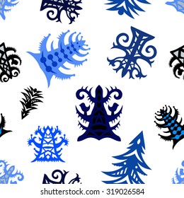 Pattern with Christmas tree. The pattern for the New Year. Christmas background.