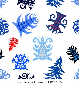 Pattern with Christmas tree. The pattern for the New Year. Christmas background.