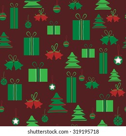 Pattern with Christmas tree. The pattern for the New Year. Christmas background.