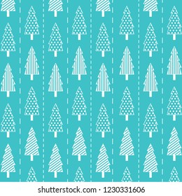 Pattern with Christmas tree for winter holidays design. Illustration.