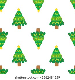 pattern with christmas trees. Seamless wrapping paper for Christmas.