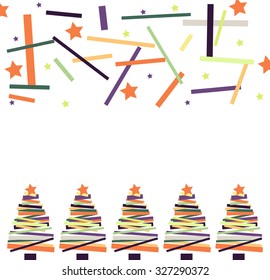 pattern with christmas trees and stars with the space for text   vector illustration