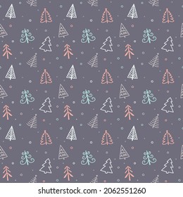 Pattern with Christmas trees. Wallpaper concept. Vector
