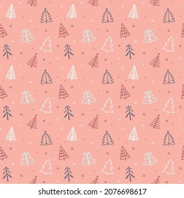 Pattern with Christmas trees. Wallpaper concept. Vector