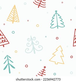 Pattern with Christmas trees. Wallpaper concept. Vector
