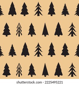 Pattern with Christmas trees for wrapping paper, fabric. Christmas pattern.