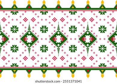 pattern with christmas trees,Geometric ethnic pattern, Native American tribal fabric, rug, vector Illustration design on white background