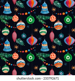 pattern, christmas, watercolor