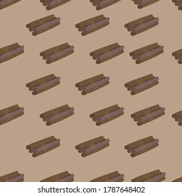 pattern with cinnamon sticks spices vector